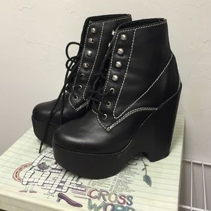 Jeffrey Campbell black Tardy boots, size 7.5