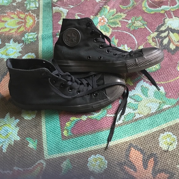 All black high top converse