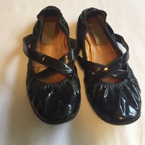 Lanvin black patent leather ballet flats
