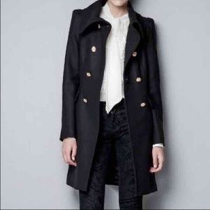 ZARA Black Military Coat