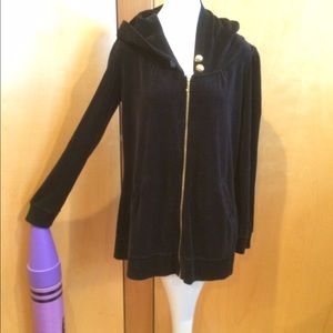 NWOT JUICY BLACK VELVET HOODIE XL