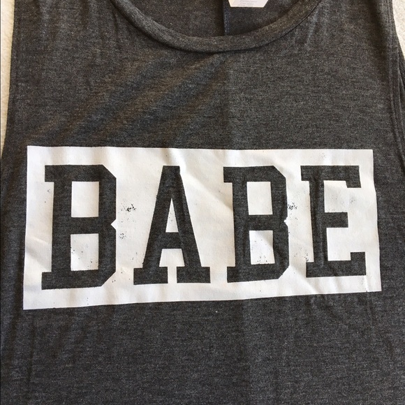 Charcoal gray BABE tank - Picture 2 of 4