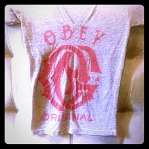 Obey Vneck tee shirt