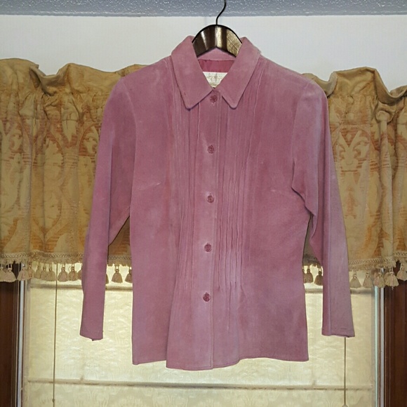 Margaret Godfrey Pink Suede Shirt - Picture 1 of 4