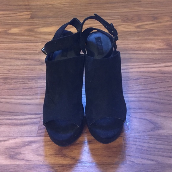 Black Suede Platform Heels