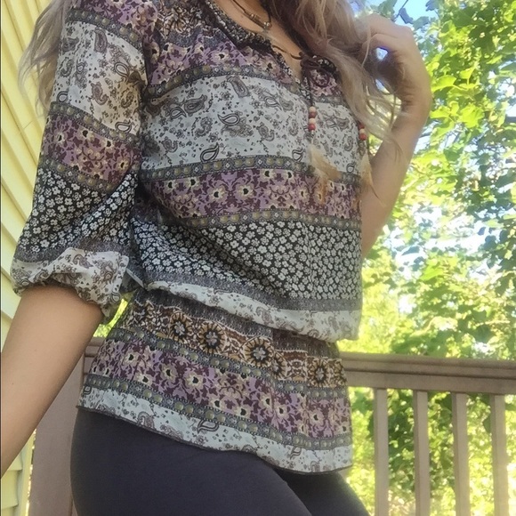 Boho paisley feather tunic - Picture 2 of 3