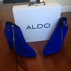 Royal Blue Suede Booties by Aldo