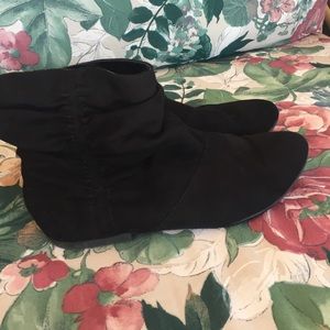 Suede Black Booties
