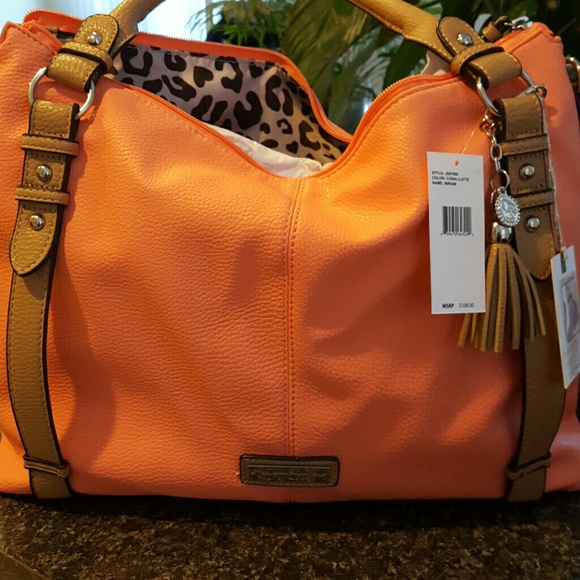 Large Jessica Simpson Coral Colored Satchel