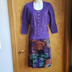 Multicolor A-line skirt