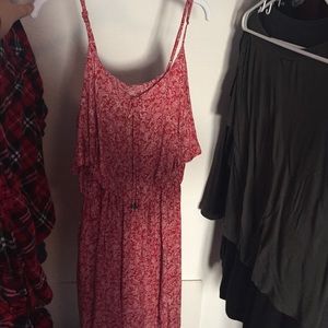 Red and White flowy country style dress