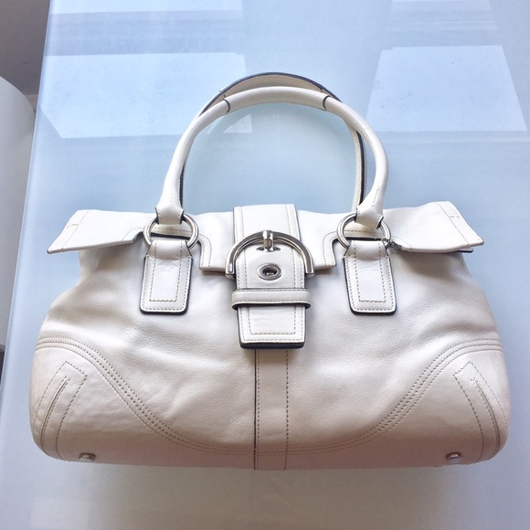 Coach White Leather Bag - Picture 1 of 3