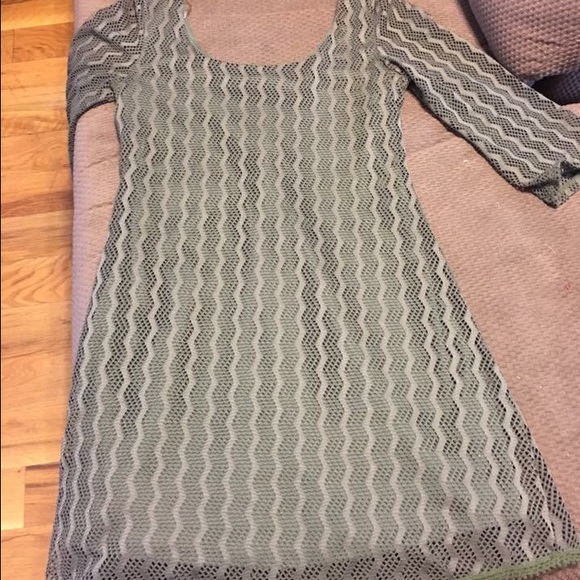 Army green mesh dress