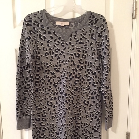 Loft Leopard Sweater Dress