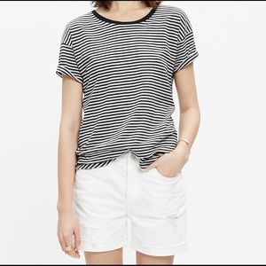 Madewell Slub Crewneck Tee in Stripe