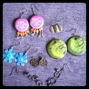 An assortment of earrings