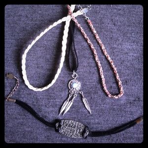 An assortment of costume necklaces