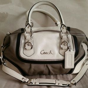 Coach ashley leather spectator satchel