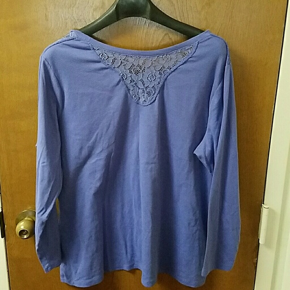 Purple Tee with Lace Detail
