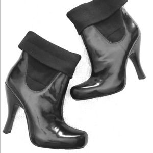BCBGirls black patent booties