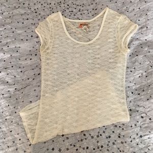 Cream Mudd lace tee