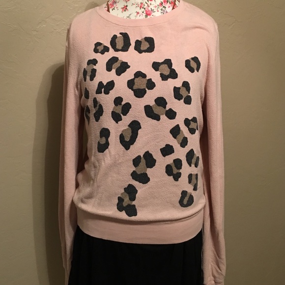 Pink leopard print sweater