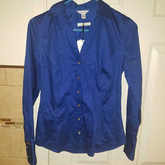 XS Calvin Klein womens blue button down