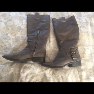 Tall gray boots