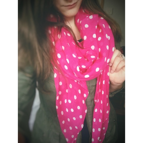 Pink Polka Dot Scarf