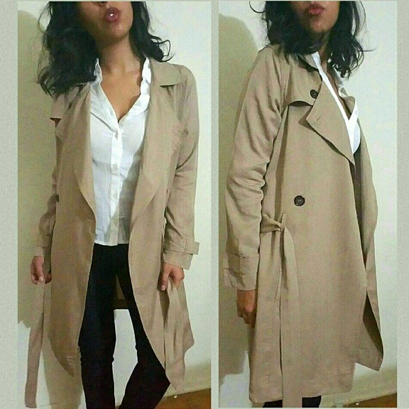 💕LAST ONE💕TAUPE LIGHTWEIGHT TRENCH JACKET - Picture 2 of 4