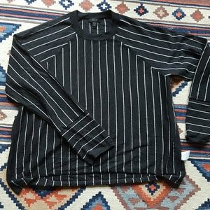 J Crew pinstripe side slit sweater