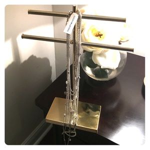 Lucky Brand silver layered necklace.