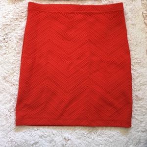 Red Aztec fitted skirt