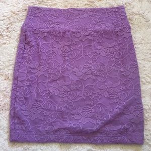 Lavender lace mini skirt