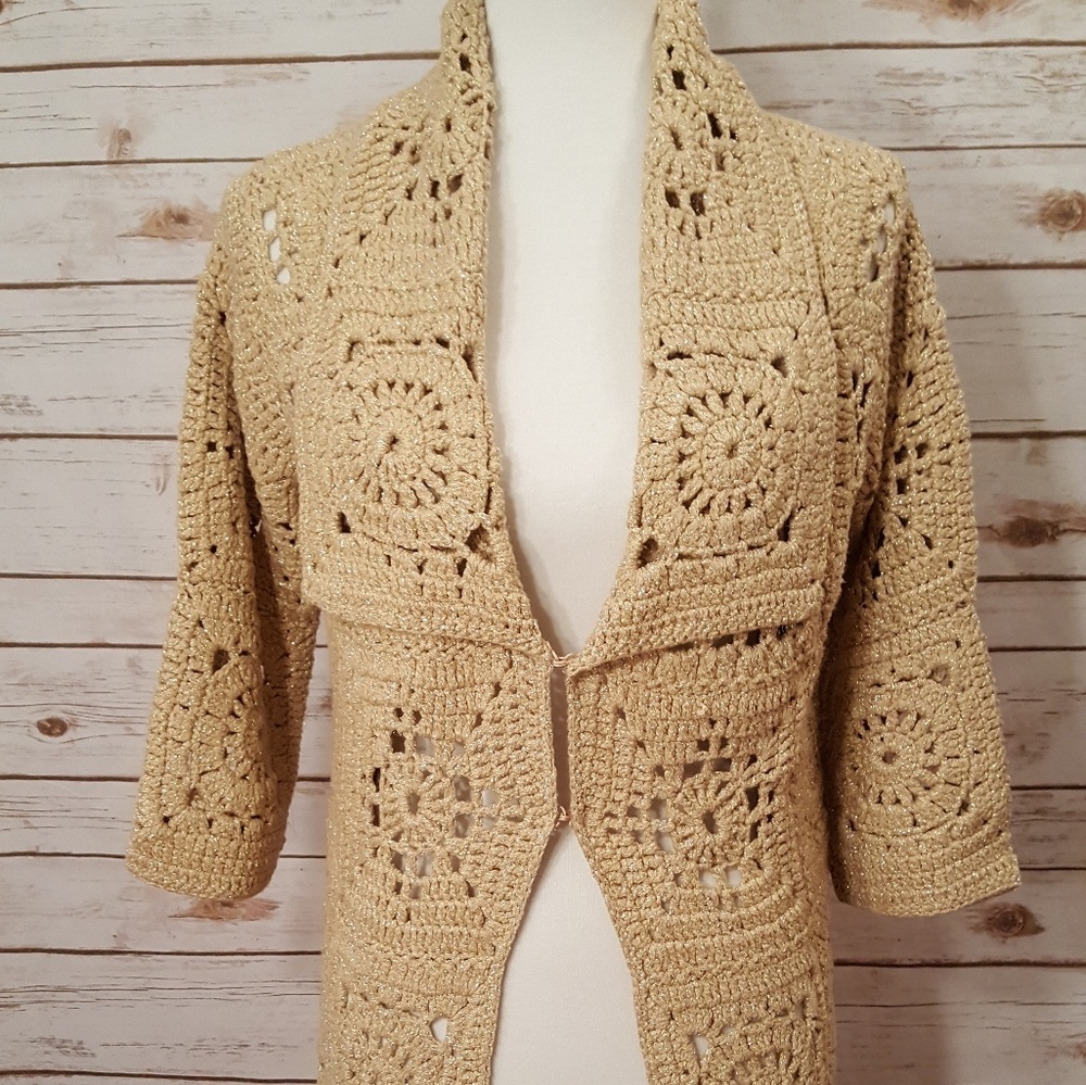 Gold cardigan sweater