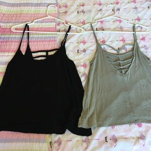 Loose tank tops with cut outs in the back