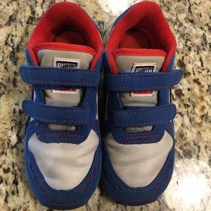 Boys blue and red puma shoes