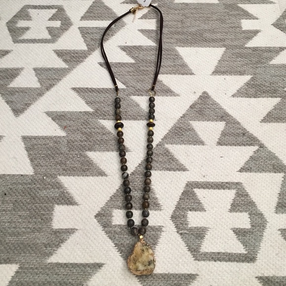 Druzy pendant set necklace