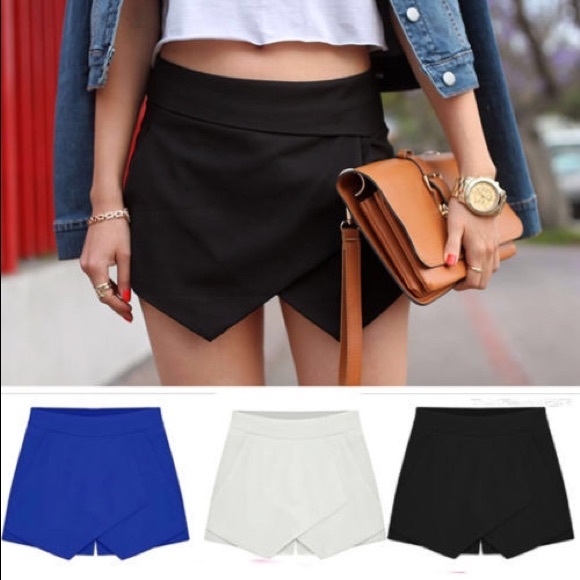 "Elise" asymmetrical skort in black - Picture 4 of 4