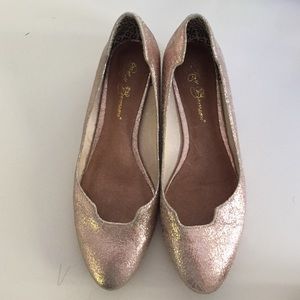 Anthropologie Metallic Flats