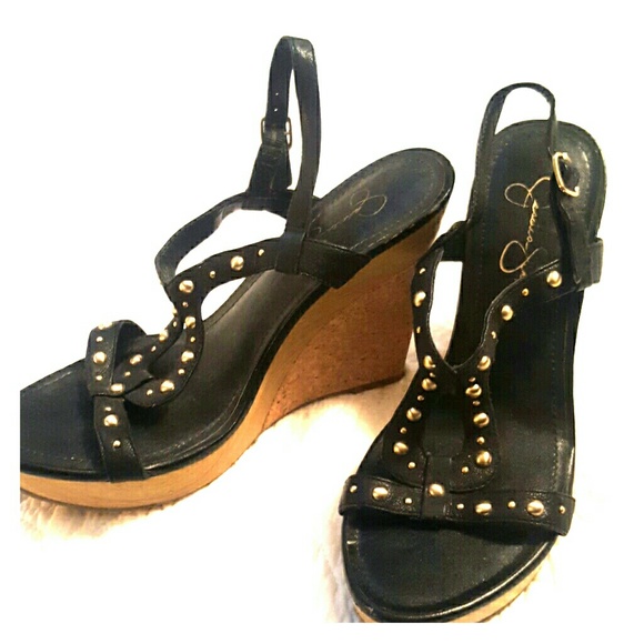 🎯SOLD🎯Jessica Simpson Studded black wedge