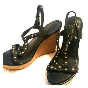 🎯SOLD🎯Jessica Simpson Studded black wedge