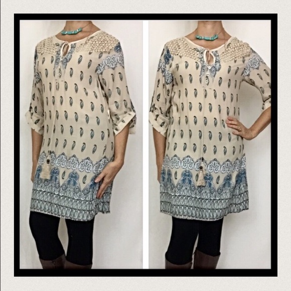 Paisley LaceTassel Tunic Slip Dress - Picture 3 of 4