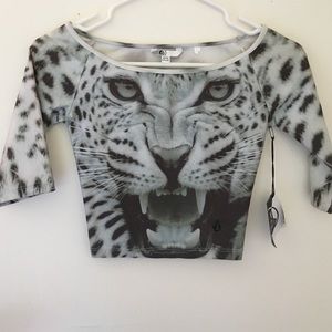 Tiger spandex crop top