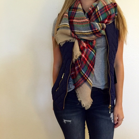 Tan Plaid Blanket Scarf (LAST ONE!) - Picture 4 of 4