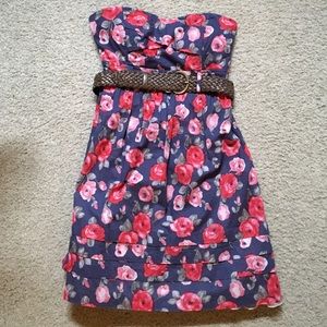 City Triangles Strapless Dress With Belt