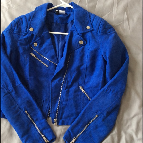 cobalt blue suede jacket