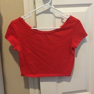 Women's red crop top