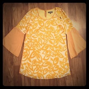 Gold Bell Sleeve Dress