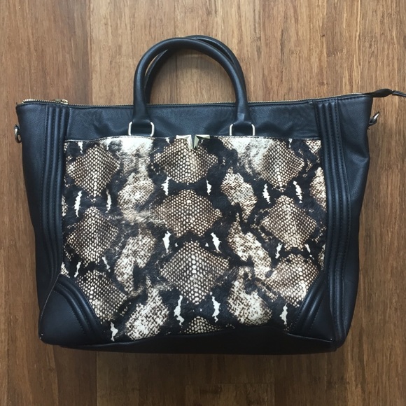 Zara snakeskin trapeze bag